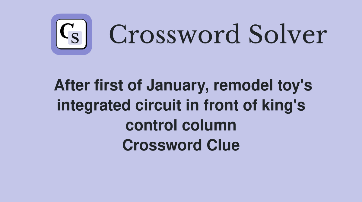 After first of January, remodel toy's integrated circuit in front of